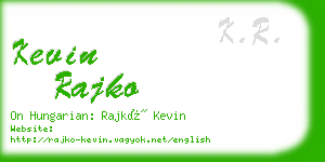 kevin rajko business card